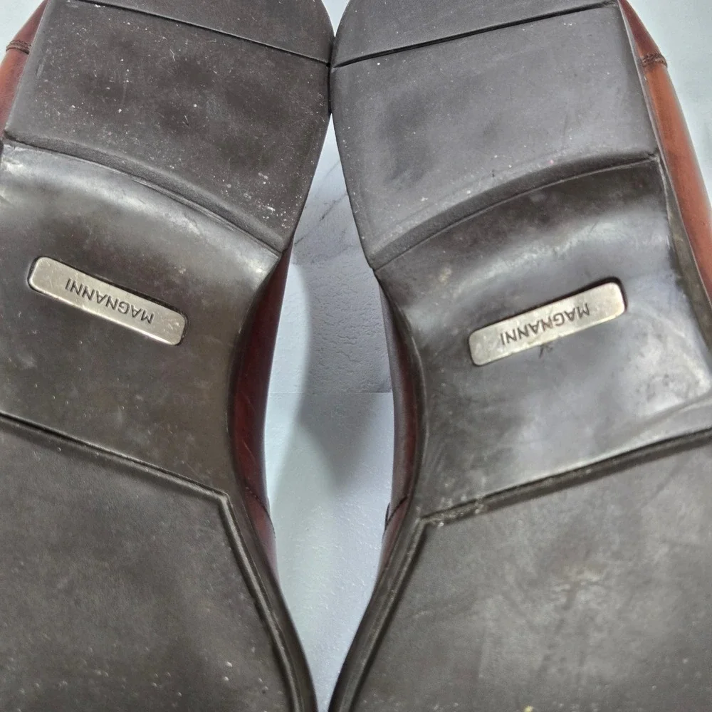 Magnanni Lino Loafers Mens Size 10 Brown Leather Buckle Strap Dress Shoes Spain